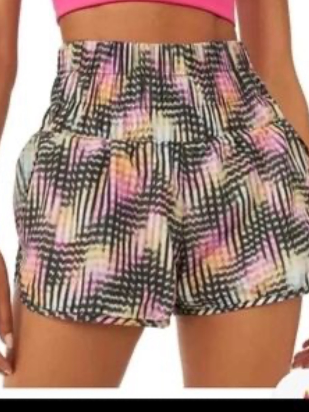 FP Movement by Free People Pastel Multi-Print High-Waist Shorts
